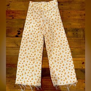 Wide leg Zara Floral Jeans